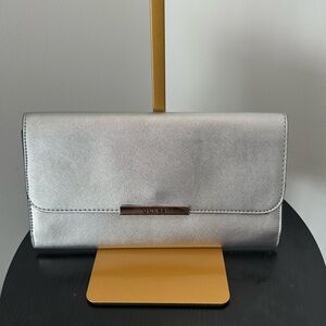 Guess Metallic Silver Clutch